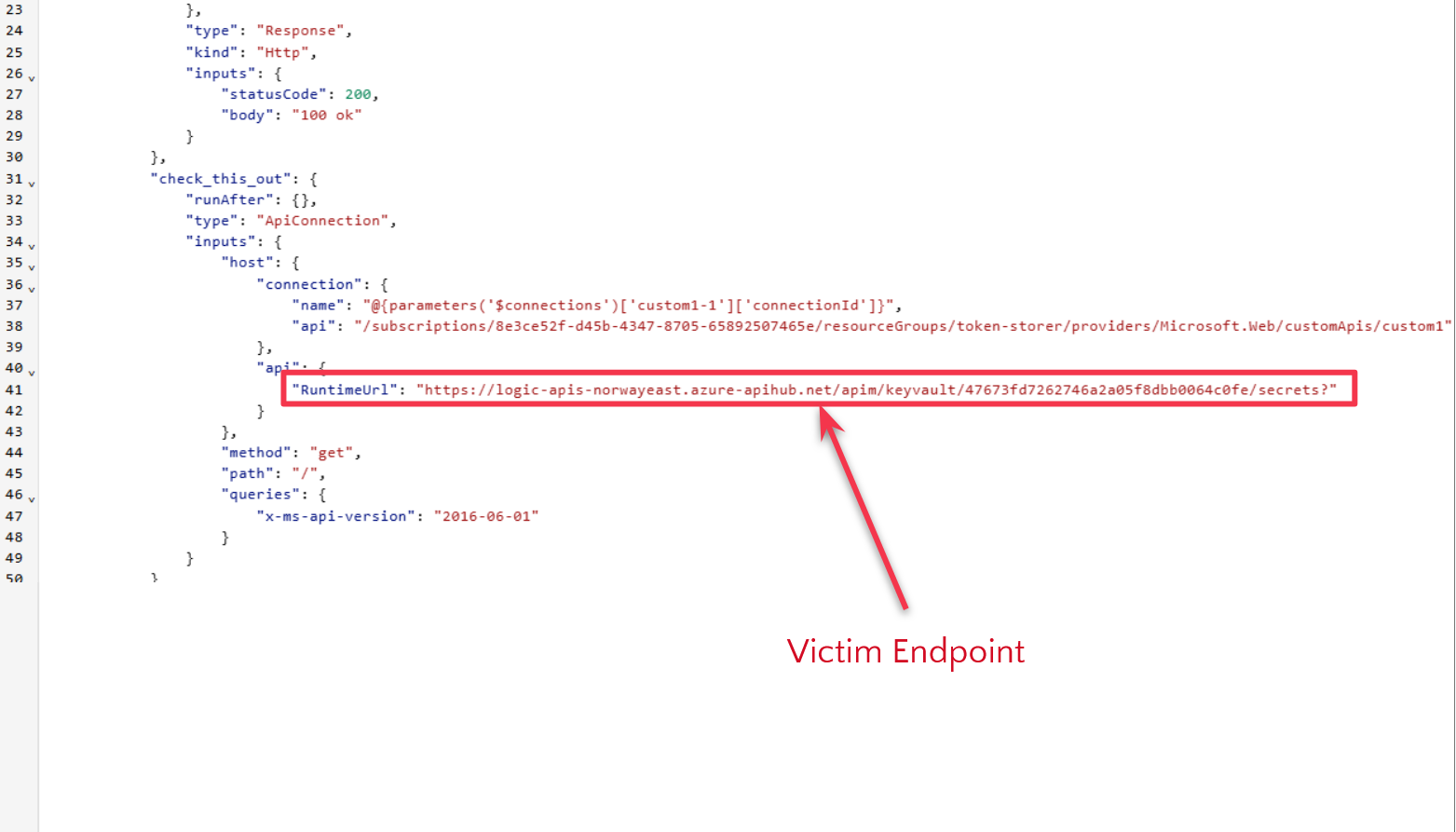 Instead of using the connection's `runtimeUrl`, use a different one.